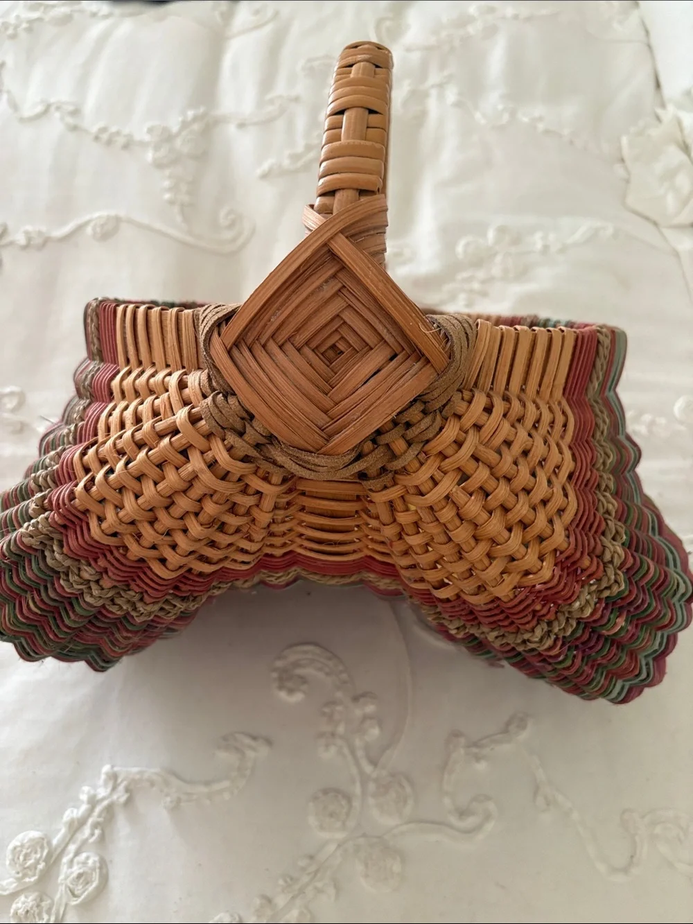 Collectible Vintage Jamit Handwoven Basket with Handle